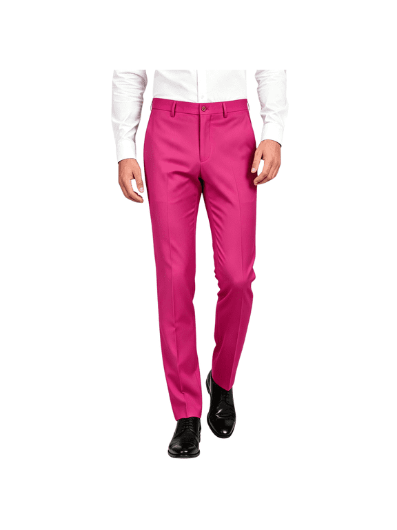 HBDesign Mens All Season Serge Dress Pants Classic Fit Business Formal Work Trousers