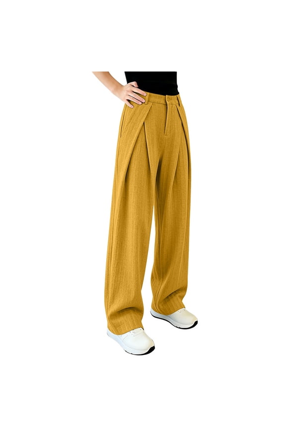 Mens Linen Wide Leg Pants Casual Pleated Summer Breathable Loose Daily Trousers