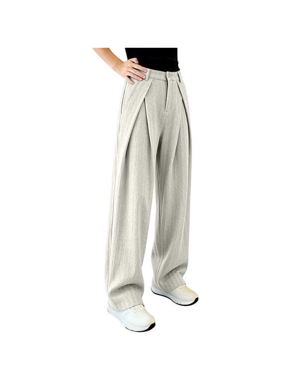 Mens Linen Wide Leg Pants Casual Pleated Summer Breathable Loose Daily Trousers