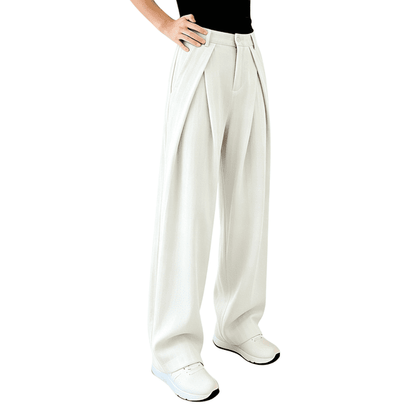HBDesign Mens Linen Wide Leg Pants Casual Pleated Summer Breathable Loose Daily Trousers