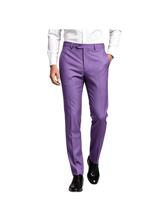 Mens Regular Fit Dress Pants Serge Fabric Business Casual for Office Daily,Multiple Colors and Sizes Available.