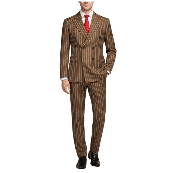 HBDesign Mens Summer 2 Piece Double Breasted Suit Set Quick Dry Peak Lapel Blazer Pants Business Formal Wedding