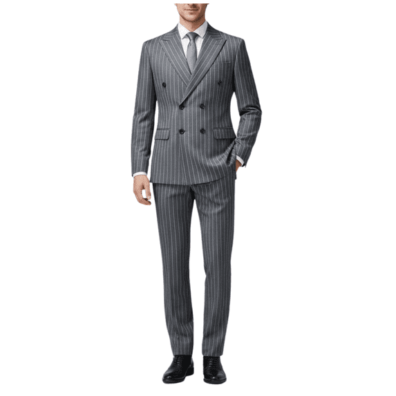 HBDesign Mens Summer 2 Piece Double Breasted Suit Set Quick Dry Peak Lapel Blazer Pants Business Formal Wedding