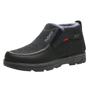 HBFAGFB Boots for Men Winter Warm Anti Slip Flat Bottomed Shoes Suitable for Daily Wear Black Size 38