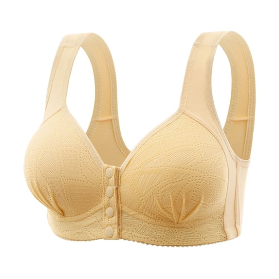 HBFAGFB Bras for Women Front Button Built-In Bra Lightweight and Comfortable Padded Bras Beige Size 40