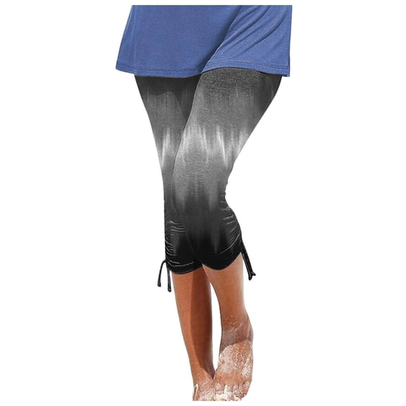 HBFAGFB Cropped Pants Womens Fashion Knee Length Leggings Workout and Running Casual Pants Black Size M