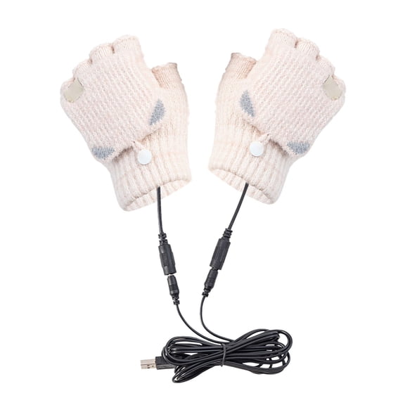 HBFAGFB Finger Gloves Charging Knitted Warm for Men and Women Cold Weather Driving Running Beige One Size