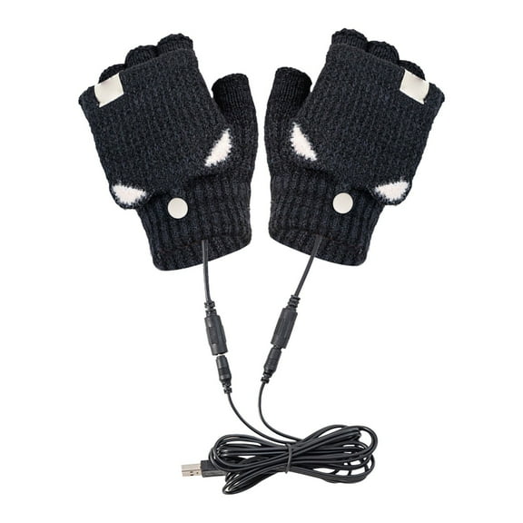 HBFAGFB Finger Gloves Charging Knitted Warm for Men and Women Cold Weather Driving Running Black One Size