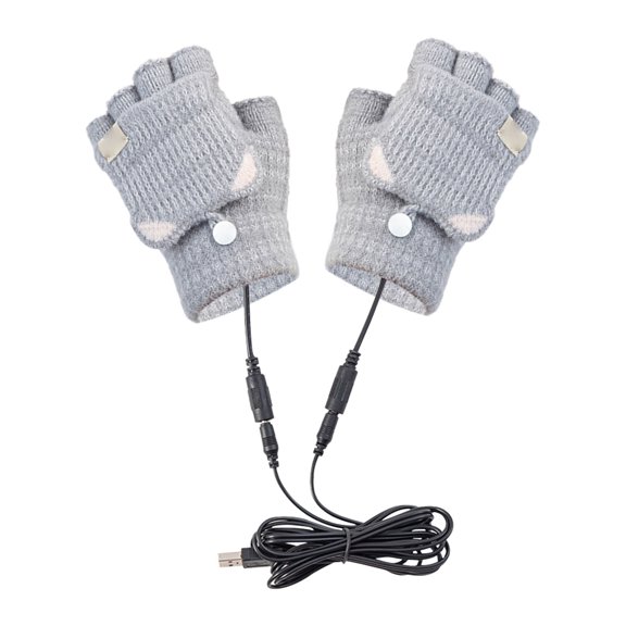 HBFAGFB Finger Gloves Charging Knitted Warm for Men and Women Cold Weather Driving Running Grey One Size