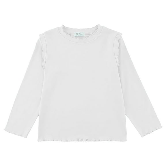 HBFAGFB Girls Undershirts Lightweight and Comfortable Long Sleeve Shirts Kids Fall Clothes White Size 90