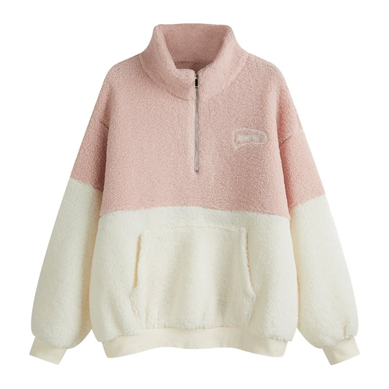 Pink fuzzy hotsell quarter zip