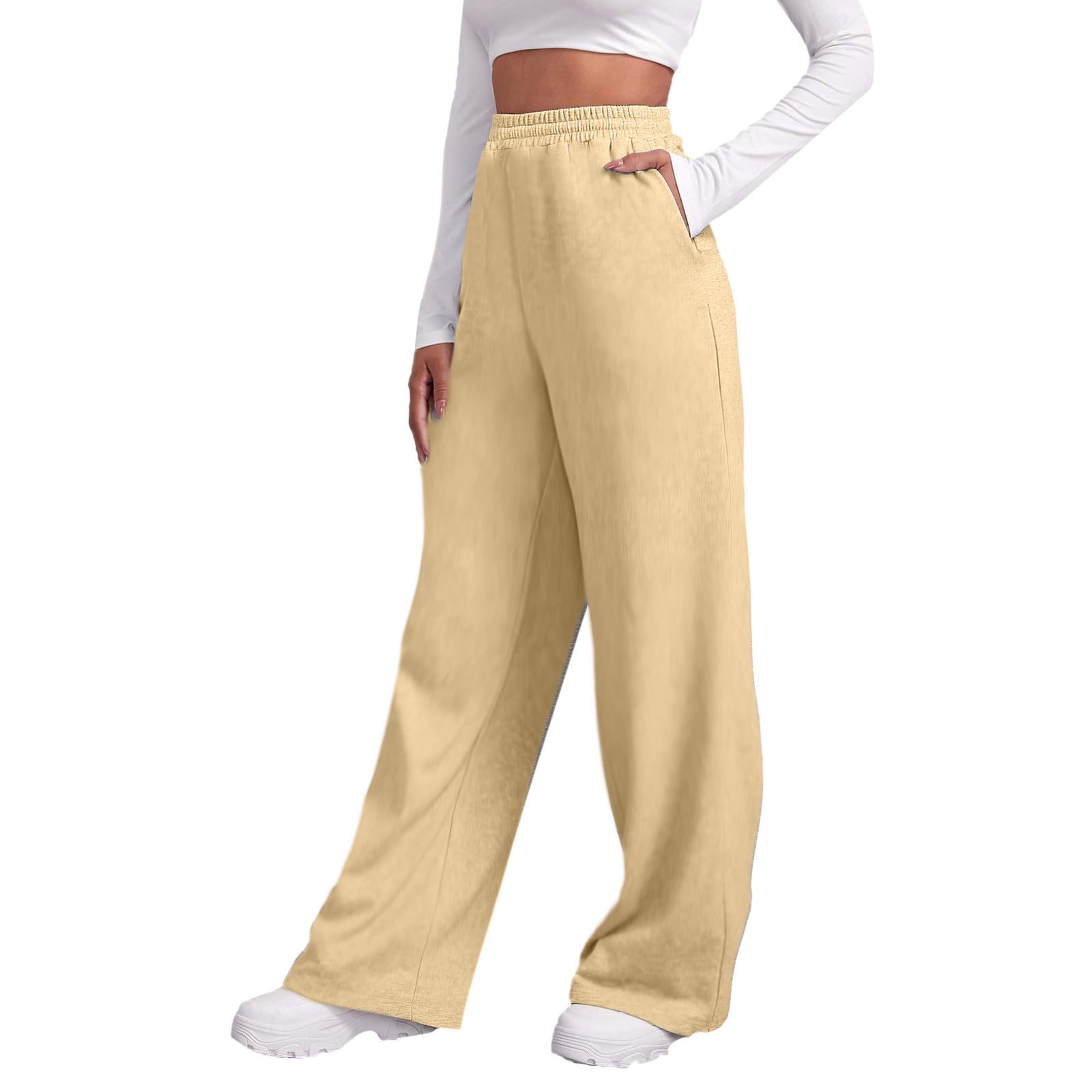 HBFAGFB High Waisted Pants Womens Fashion Straight Leg Pants Bottom
