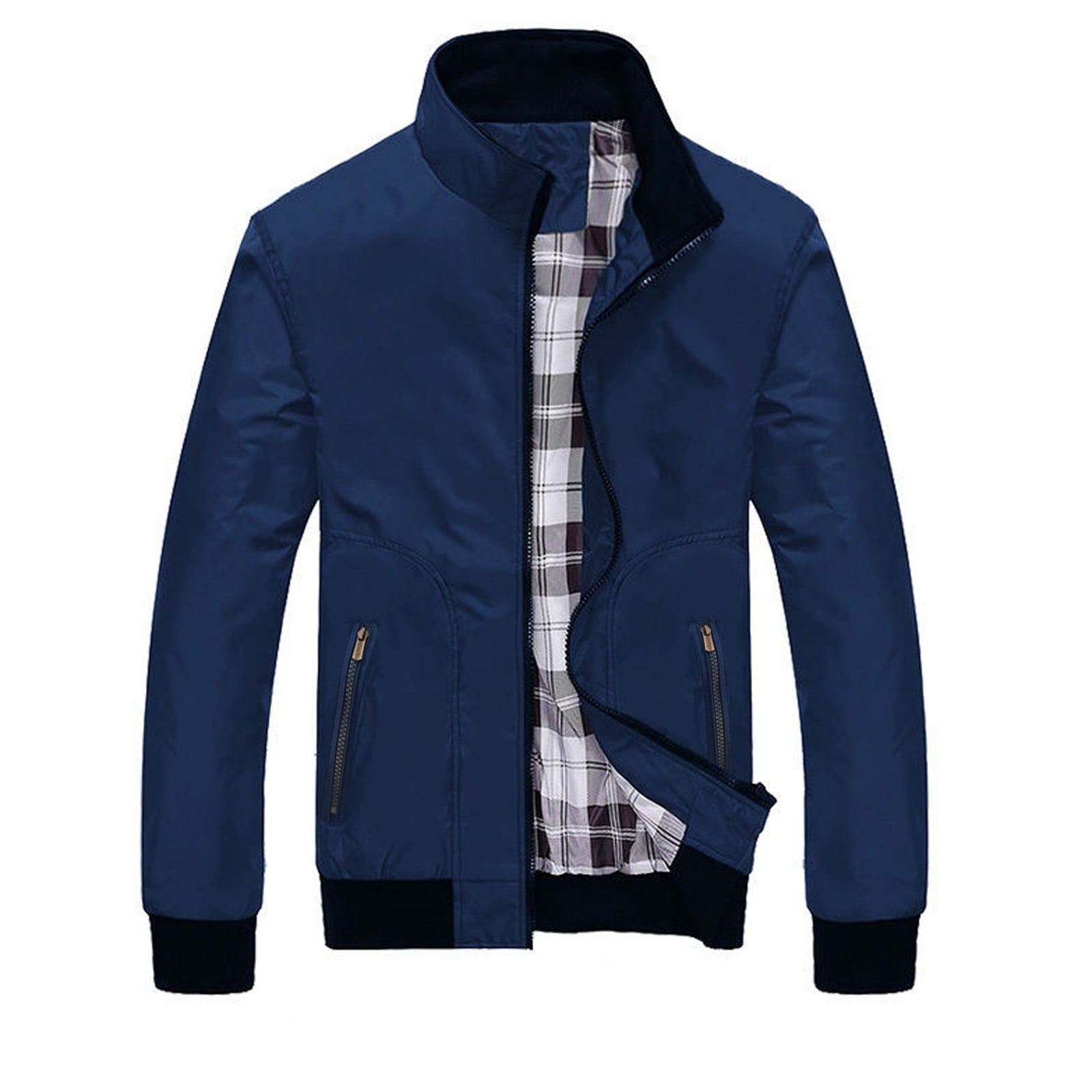 HBFAGFB Jackets for Men Lightweight and Casual Outdoor Sports Jacket with Zippered Pocket Blue Size 3XL Walmart