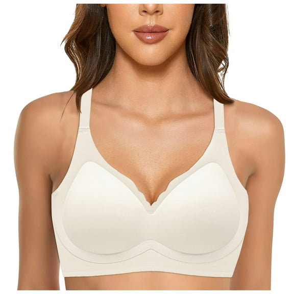 HBFAGFB Ladies Bras Womens Fashion and Soft Seamless Underwear Suitable for Everyday Wear Beige Size XL