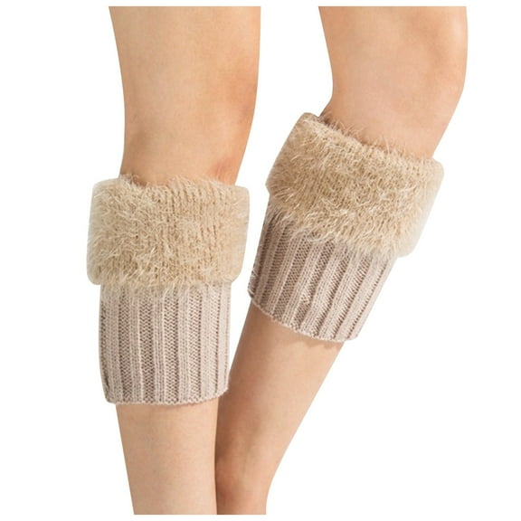 HBFAGFB Leg Warmers for Women Knitted Warm Foot Covers Party Accessories Comfort Boot Socks Beige One Size