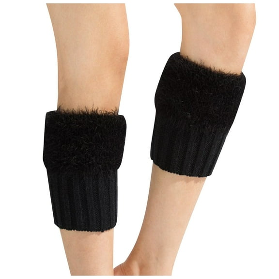 HBFAGFB Leg Warmers for Women Knitted Warm Foot Covers Party Accessories Comfort Boot Socks Black One Size