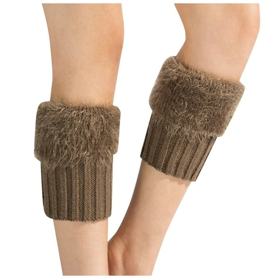 HBFAGFB Leg Warmers for Women Knitted Warm Foot Covers Party Accessories Comfort Boot Socks Khaki One Size