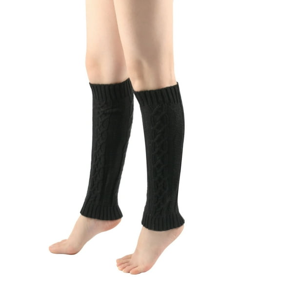 HBFAGFB Leg Warmers for Women Winter Knitted Foot Covers Fashion and Versatile Boot Socks Black One Size
