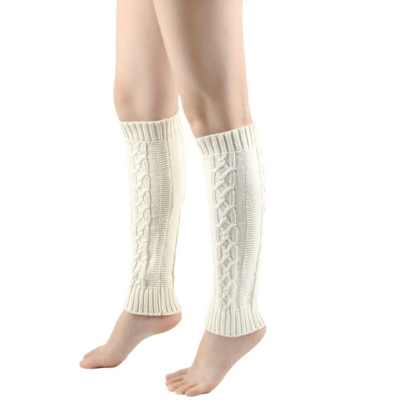HBFAGFB Leg Warmers for Women Winter Knitted Foot Covers Fashion and Versatile Boot Socks White One Size