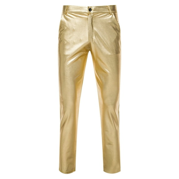 HBFAGFB Men Pants Casual Retro Slim Winter Autumn Men's Pants Fashion Clothing Going Out Gold Size L