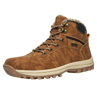 HBFAGFB Mens Snow Boots Leisure Padded Comfortable and Breathable Lace-Up Winter Shoes Brown Size 43