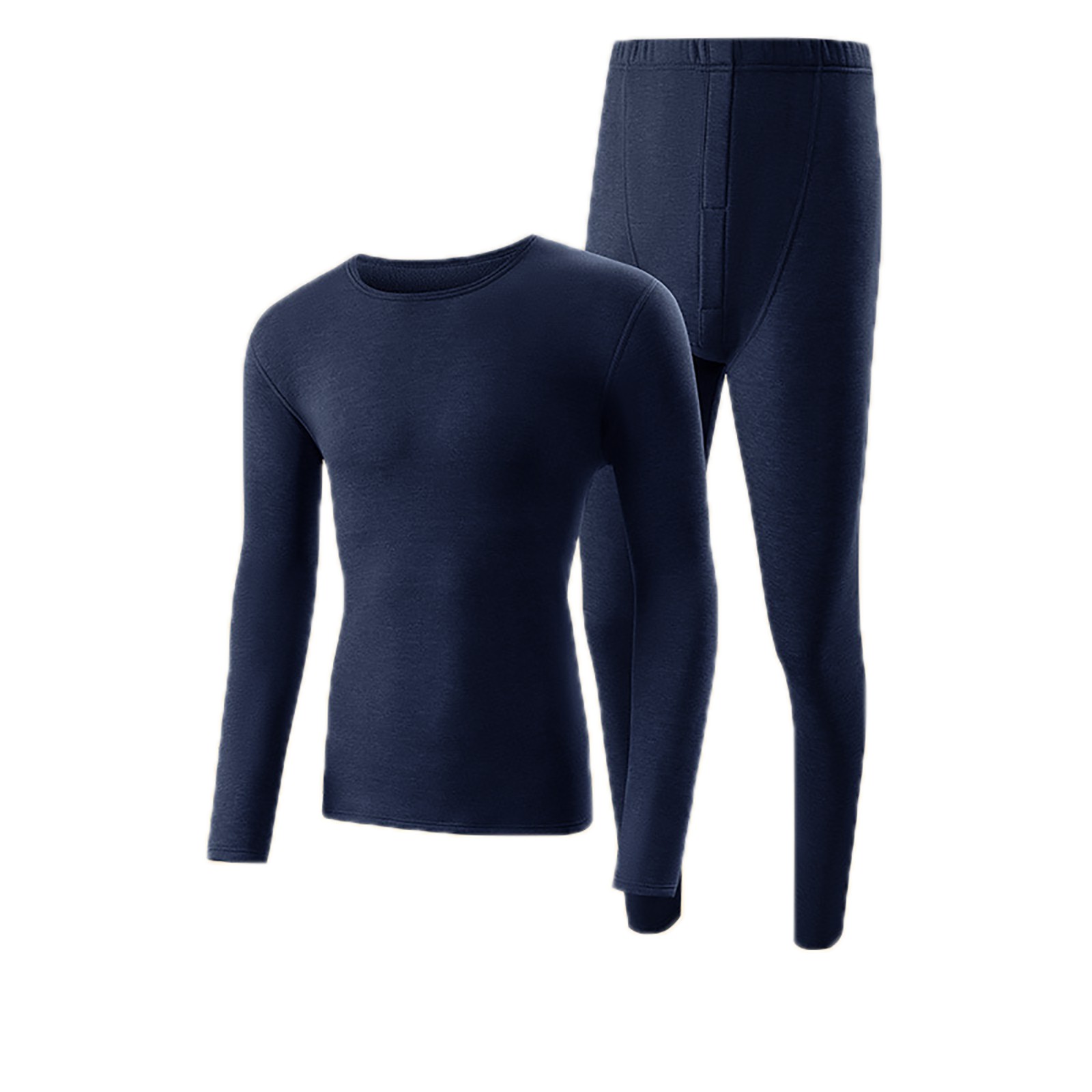 HBFAGFB Mens Thermals Top and Bottom Set Crew Neck Homewear Long