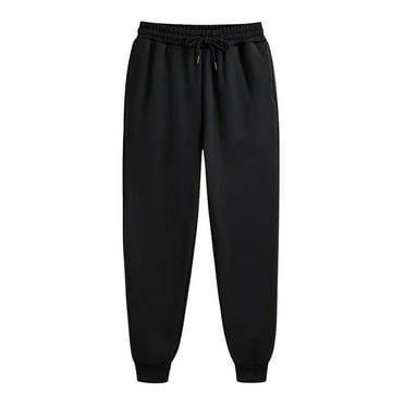 HBFAGFB Pants for Men Casual Comfort Warm Loose Trousers Versatile Sweatpants with Pockets Black Size M