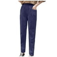 thumbnail image 1 of HBFAGFB Pants for Women Spring and Summer Casual Pants Simple Womens Joggers with Pockets Navy Size XL, 1 of 5