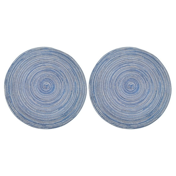 HBFAGFB Round Placemats 2 Pcs 12 Inch Table Mats For Dining Tables Washable Pad Daily Use Blue One Size