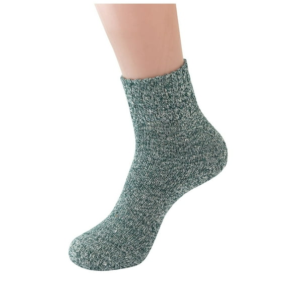 HBFAGFB Socks Winter Knit Plush Warm Thickened Cold Proof Socks Suitable for Men and Women Dark Green One Size