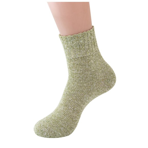 HBFAGFB Socks Winter Knit Plush Warm Thickened Cold Proof Socks Suitable for Men and Women Green One Size