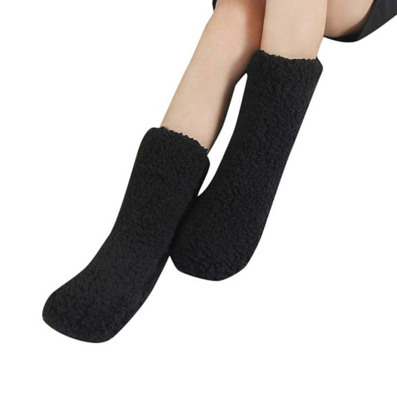 HBFAGFB Socks for Women Plush Thickened Autumn Winter Ladies Softness and Comfort Stockings Black One Size