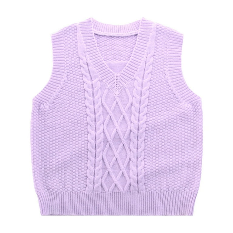 HBFAGFB Sweater Vest for Girls V Neck Knitted Sleeveless T Shirts