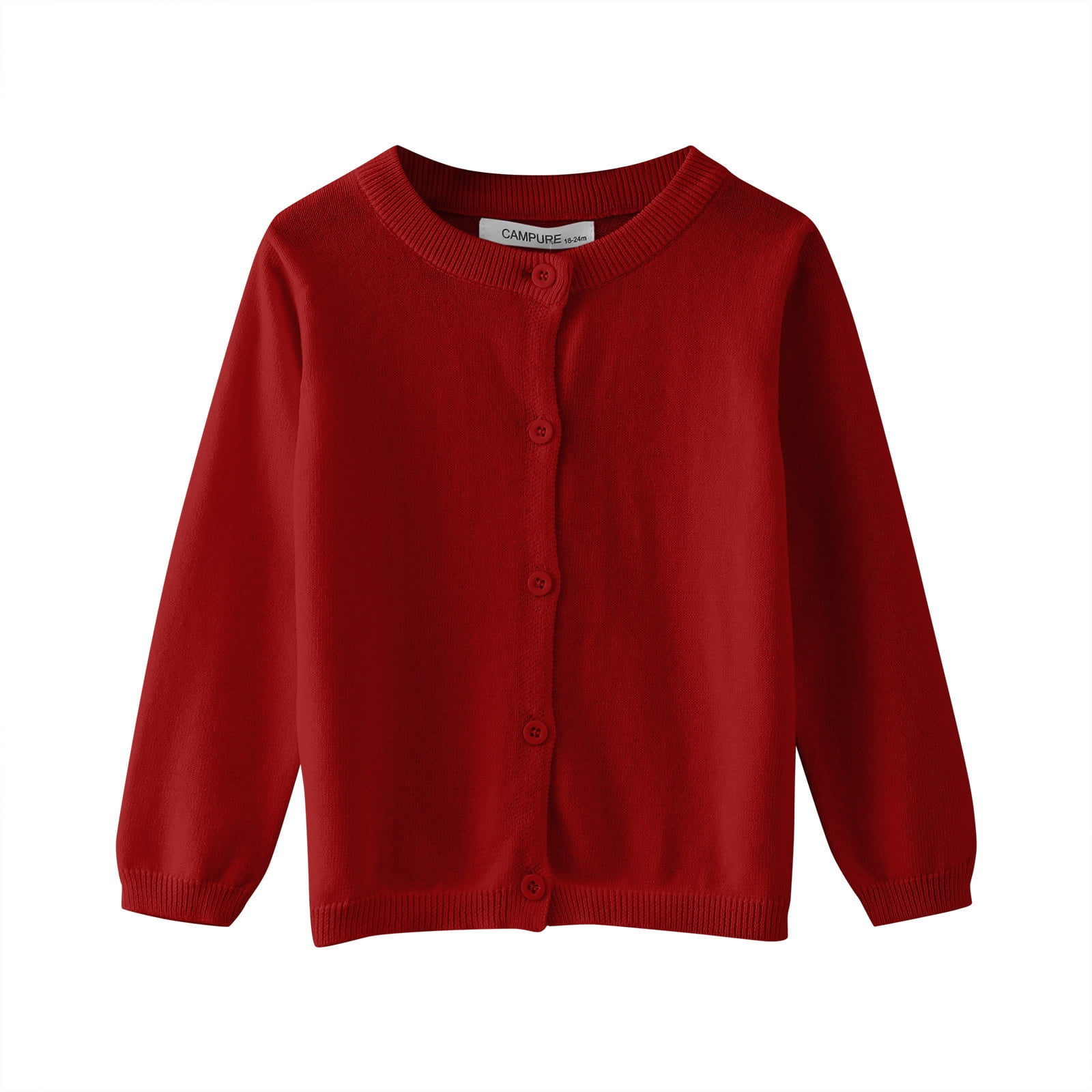 HBFAGFB Sweatshirt for Girls Crew Neck Buckle Cardigan Knit