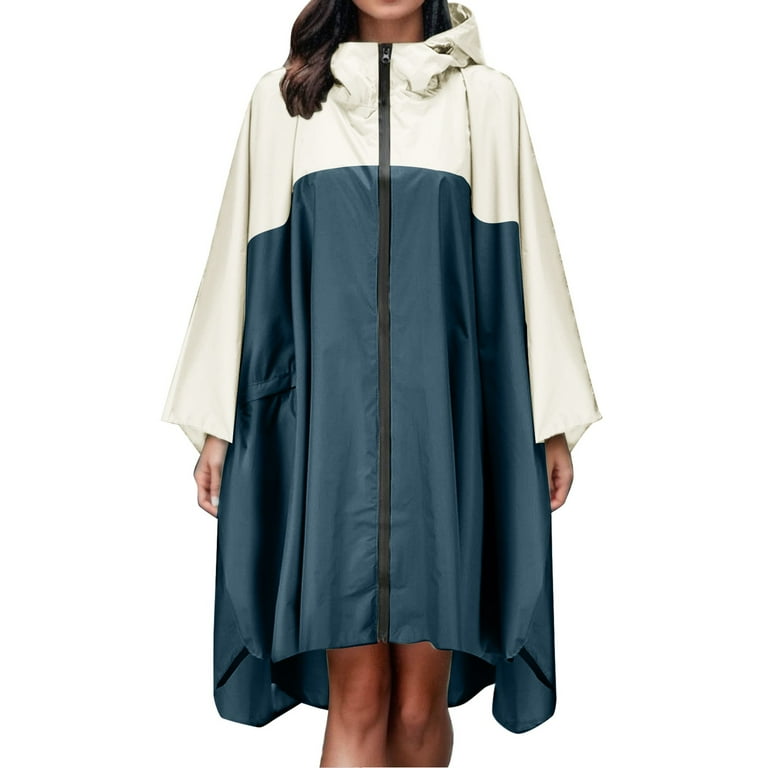 Zip up rain poncho deals