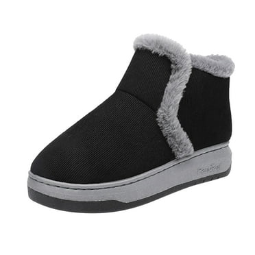 HBFAGFB Winter Boots for Men Plush Thick Soled Comfortable Shoes for Indoor and Outdoor Black Size 44