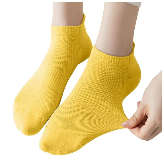 HBFAGFB Women Ankle Socks Breathable Running Summer Sports Hiking Socks Versatile Daily Wear Yellow Size A