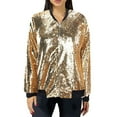 HBFAGFB Women's Jacket Plus Size Loose Sequin Jacket Long Sleeved Coat