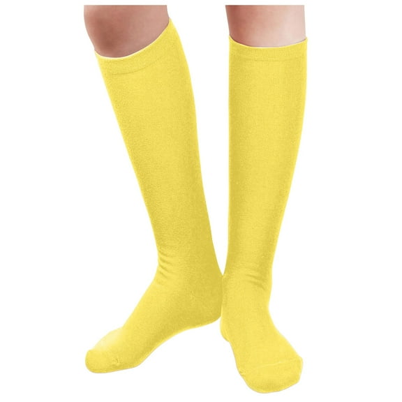 HBFAGFB Women's Knee Socks Versatile Fashion Accessory Girls Softness and Comfort Stockings Yellow One Size