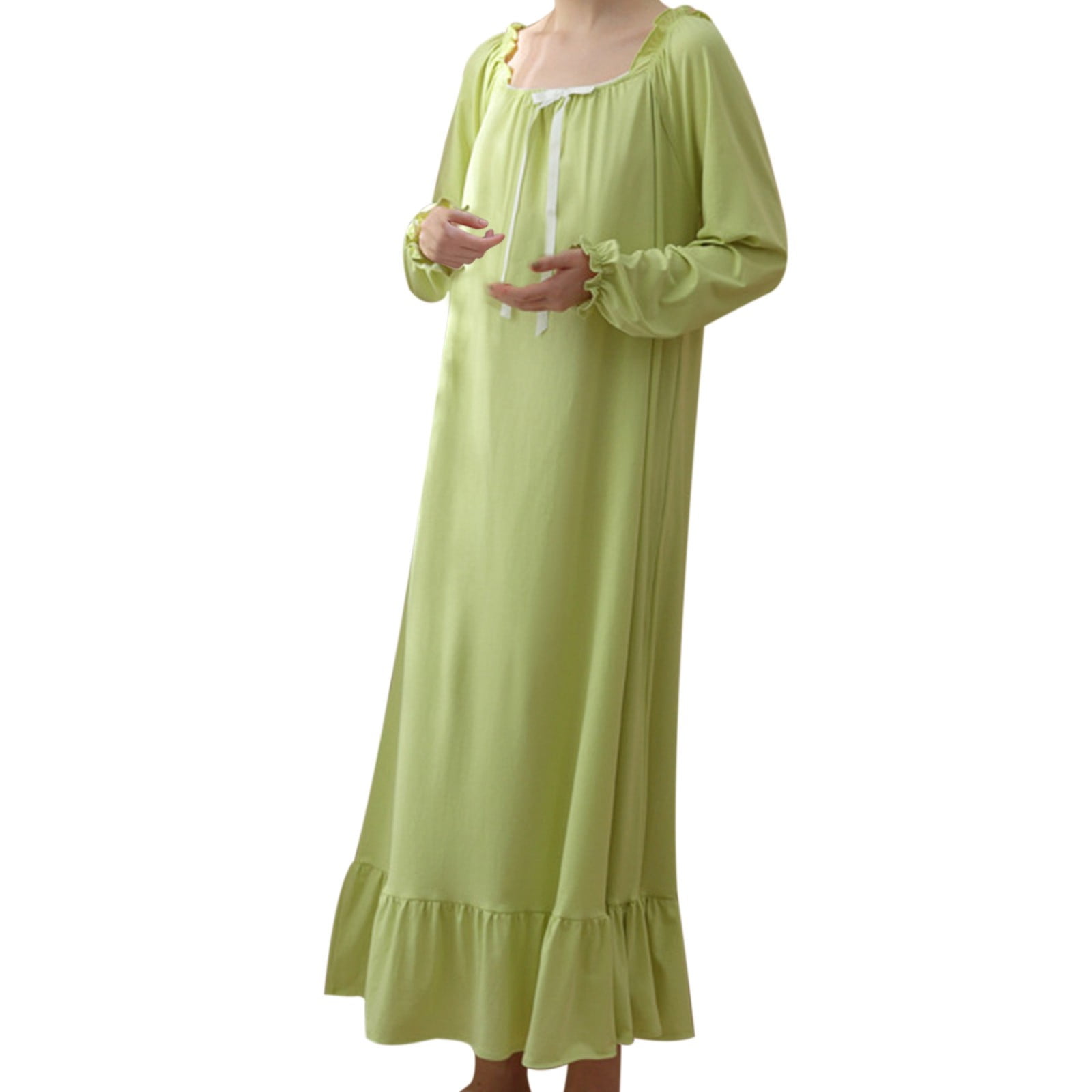 EFINNY Women's White Nightgown Button Down Mid-Length