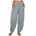thumbnail image 1 of HBFAGFB Womens Pants Casual Loose Lightweight Breathable Trousers with Pockets Daily Wear Grey Size XL, 1 of 6