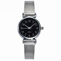 HBFAGFB Womens Watch Casual Quartz Stainless Steel Band Analog Wrist Watch Simple Daily Use Black