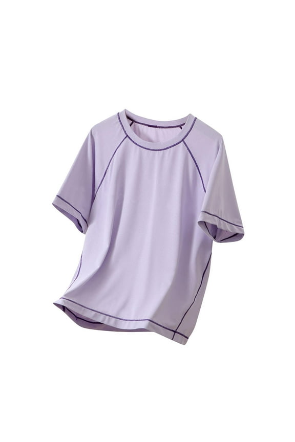 Boy's Short Sleeve T-Shirts,Casual Tops for Kids,Boys Girls Solid Color Breathable Athleisure Tees Summer Sports Tops 3-16 Years Old Kids T-Shirts