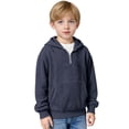 thumbnail image 1 of HBGVBA Boys Quarter Zip Hoodie,Solid Color Waffle Knit Hooded Pullover Sweatshirt Long Sleeve Relaxed Warm Top Fall Winter Youth Daily Casual Outfits, 1 of 6