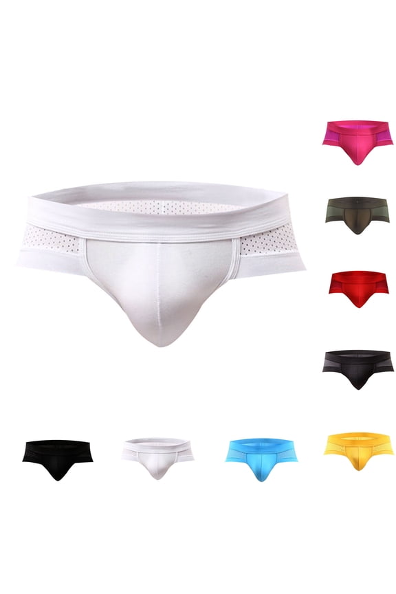 Breathable Briefs for Mens Underwears,Solid Color Mesh Boxers Briefs High Air Permeability Underpants