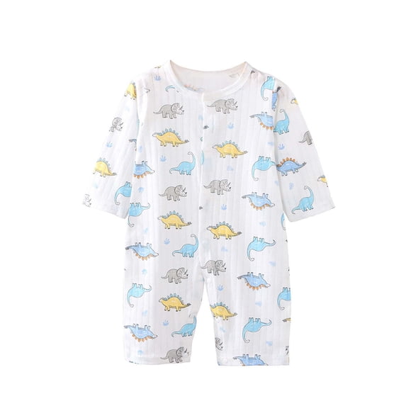 HBGVBA Cottons Jumpsuit for Toddler Baby,0-24 Months Newborn Print Long Sleeve Open Style Thin Loose Casual Home Romper Outfit
