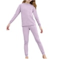 thumbnail image 1 of HBGVBA Girl's 2 Piece Set Thermal Underwears Base Layer Set Long Sleeve Shirt Long Johns Casual Soft for Cold Weather, 1 of 5