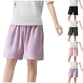 thumbnail image 1 of HBGVBA Girl's Breathable Shorts,Lightweight Loose Pants,6-16 Years Ice Silk Knee Length Shorts Fast Dry Thin Summer Sport Shorts, 1 of 5