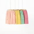 thumbnail image 1 of HBGVBA Girl's Casual Short Pants,Summer Soft Breathable Shorts,4-12 Years Summer Elastic Waist Fast Dry Breathable Knee Length Cargo Shorts Solid Color, 1 of 5