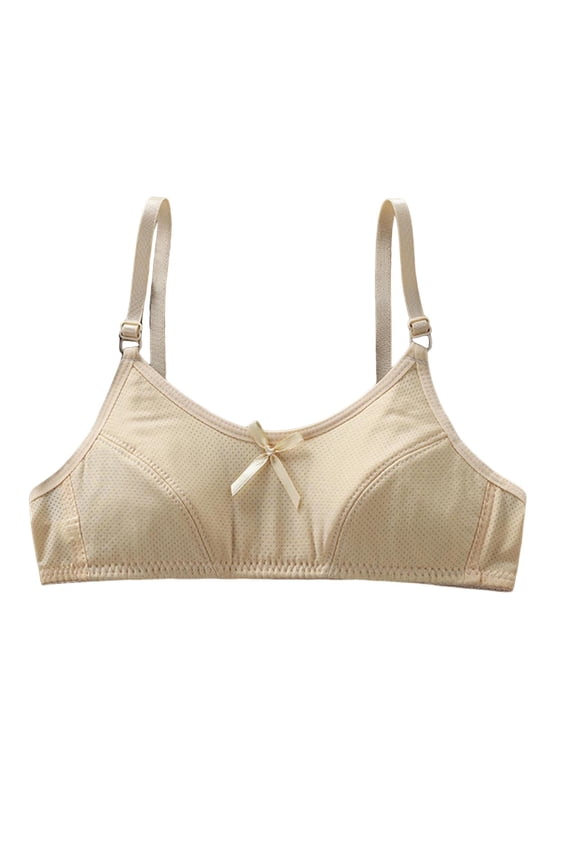 Girl's Training Bras,Soft Padded Bra for Teen,10-15 Years Free Bra 1 Piece with Built in Pads Exposure for Youth Bra